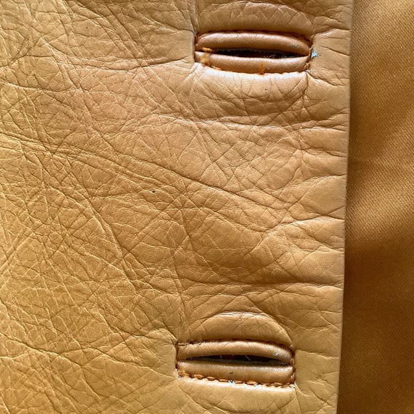 Vintage Eau De Cuir Unique Orange Leathe Jacket - Picture 7 of 12